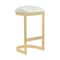 Manhattan Comfort Aura Bar Stool in White and Polished Brass BS006-WH - alternate 1